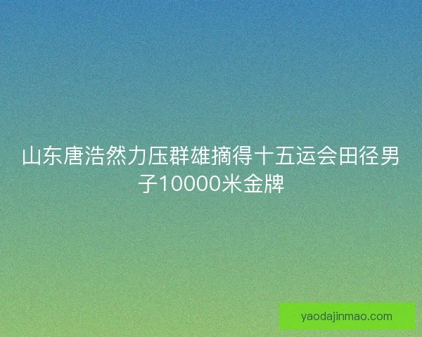 山东唐浩然力压群雄摘得十五运会田径男子10000米金牌 山东唐浩然力压群雄摘得十五运会田径男子10000米金牌